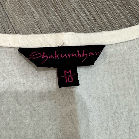 Shakumbhari Kurta Indian Women’s Beige w/Embroidered Circles -M - Picture 5 of 8